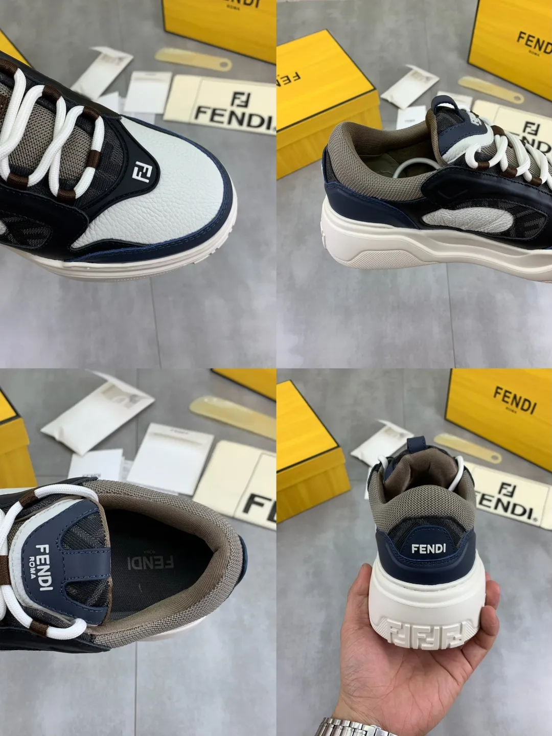 Men's men's shoes 💰P760 new style 💰💎💎💎 summer hot style [FENDI Fendi] top version 🆕New sneakers, wavy soles engraved with original words. Embossed Fendi Flow lettering on the heel. The upper is made of high-end calfskin and breathable materials. Original lining with tone-on-tone details decorated with innovative handcrafting techniques. Ultra-light and wear-resistant TPU and IP foam soles, overall lightweight and comfortable. Size:39-44 (38 45 can be customized)
